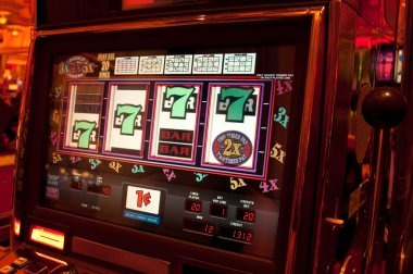 Close-up of Blackjack betting interface on gametop showing hand total, dealer card, and action buttons