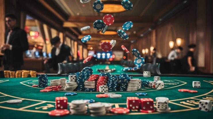 Teen Patti live dealer studio on gametop with multiple camera angles and player seating